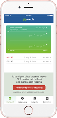 Screenshot of the eConsult iPhone app